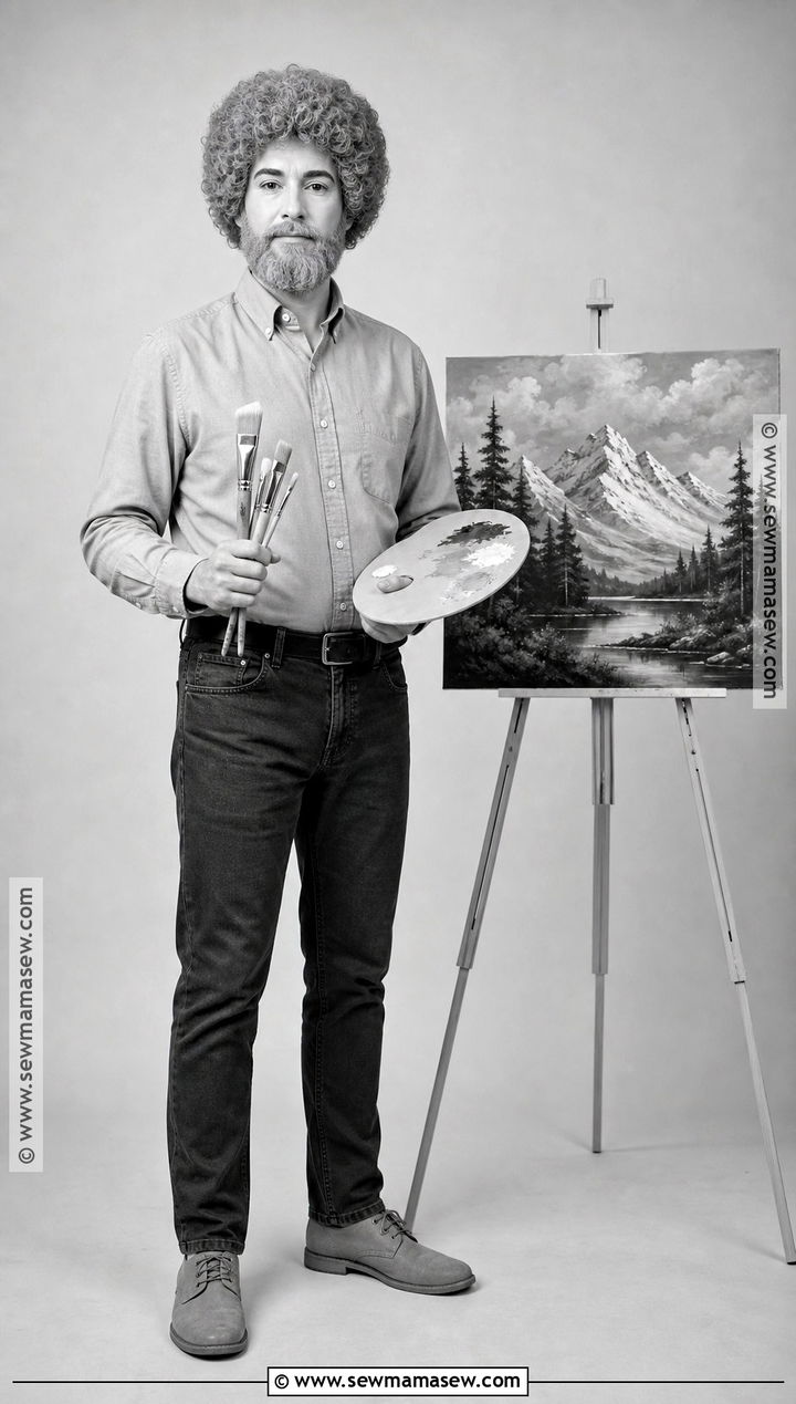 Black And White Bob Ross Costume - 35 bob ross costume ideas