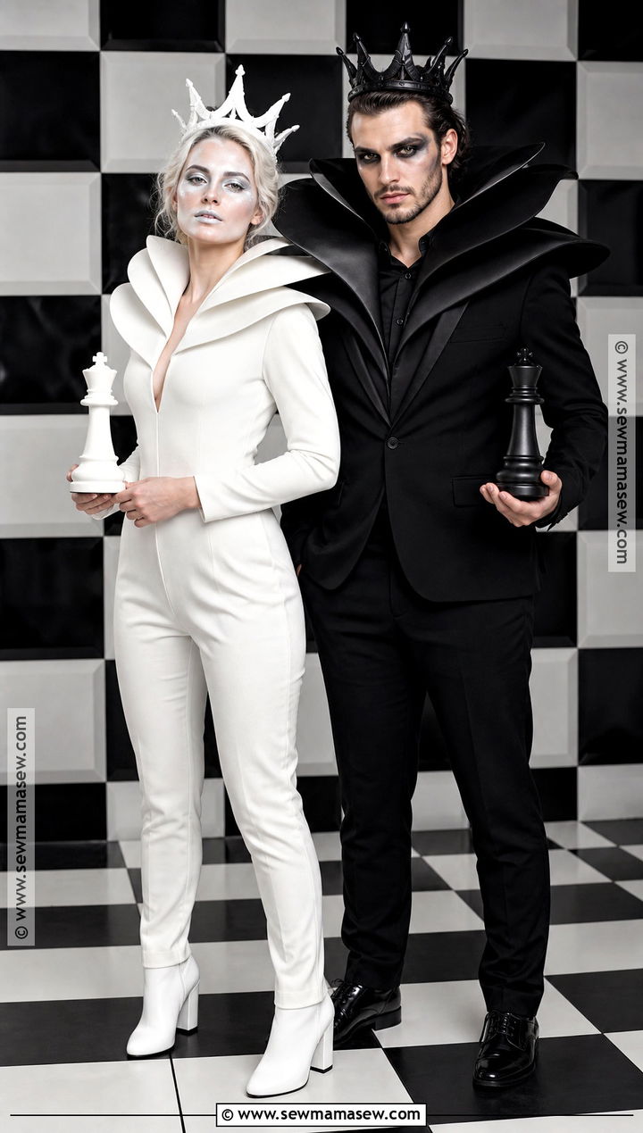 Black And White Chess Piece Couple Costume - 30 Grown Ups Costume Ideas