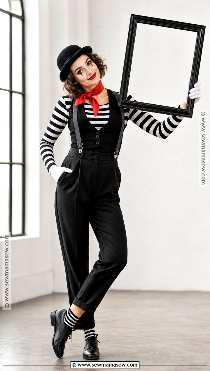 Black And White Circus Mime Costume - 30 Circus Costume Ideas for Women