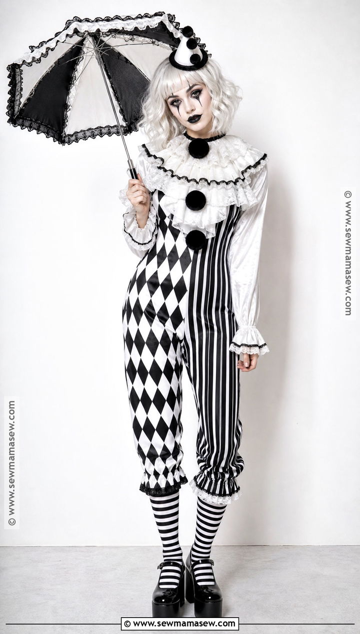 Black And White Clown Horror Costume - 40 horror costume ideas
