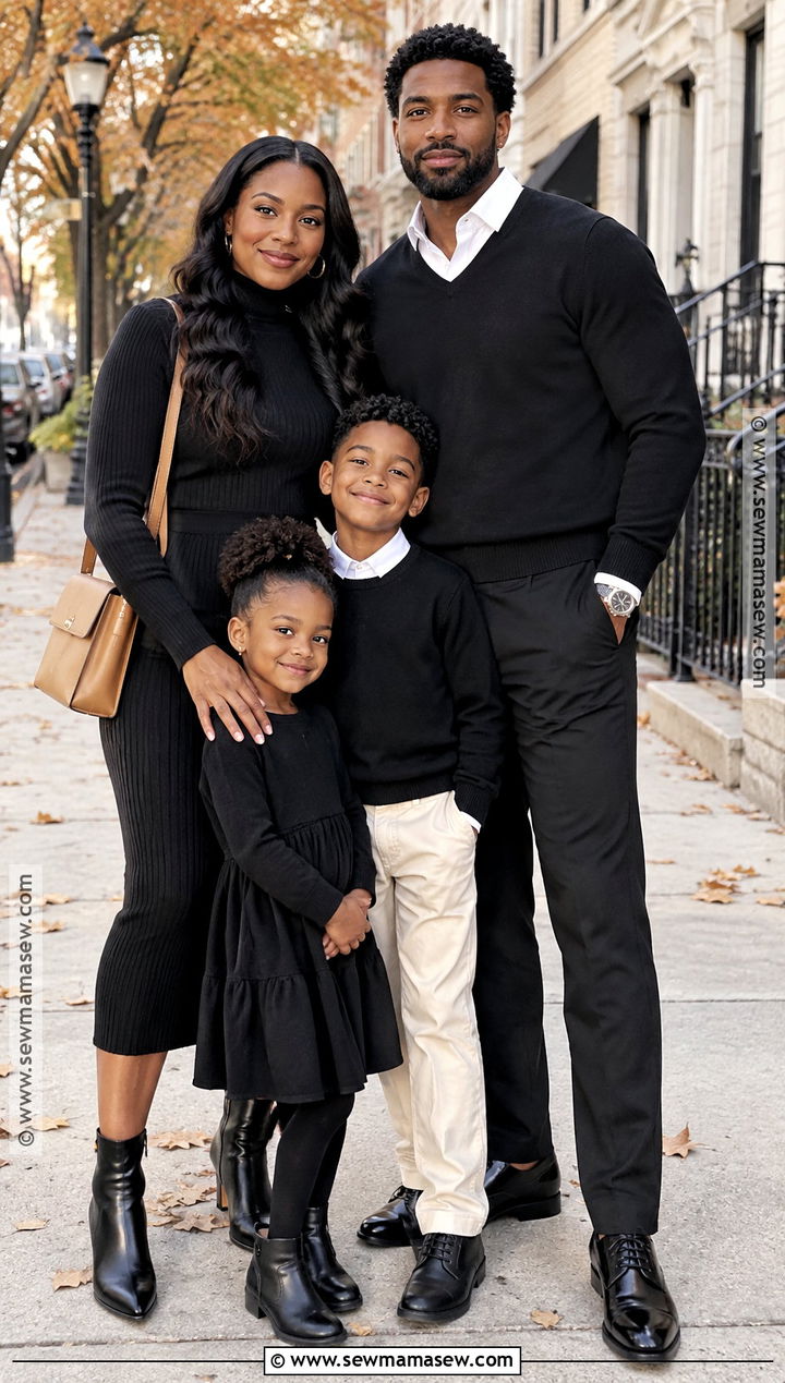 Black And White Fall Family Outfits - 15 fall photoshoot outfits family black