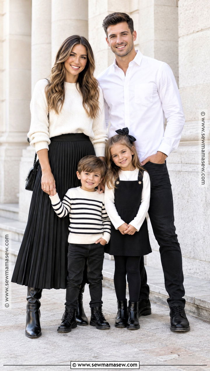 Black And White Fall Family Photo Outfit - 15 fall family photos wearing black ideas