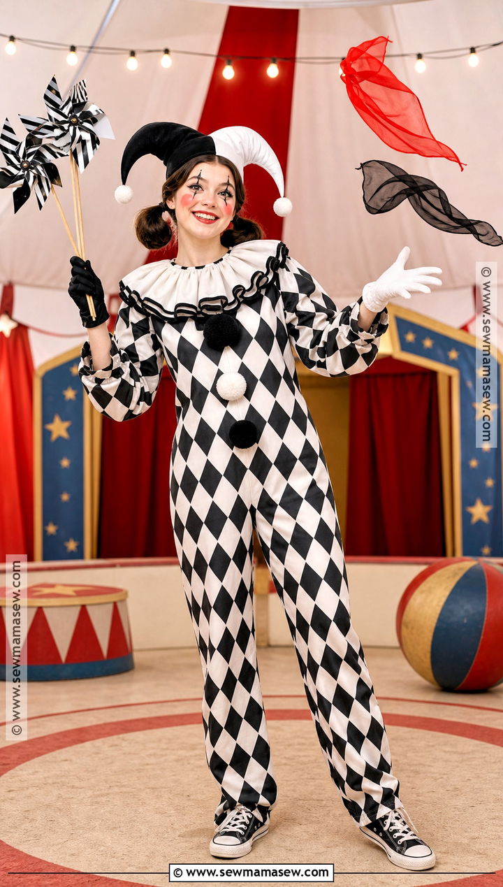 Black And White Harlequin Costume - 45 nun costume ideas