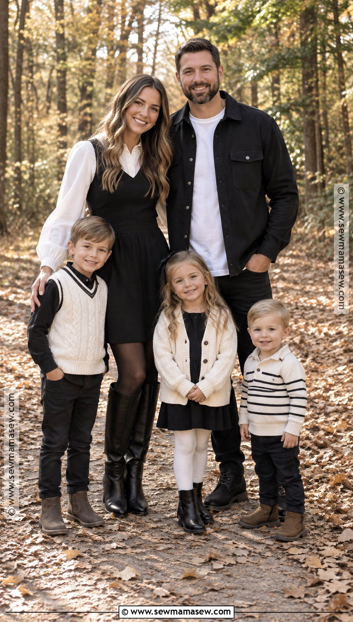 Black And White Layered Family Outfits - 15 fall family pictures black and white outfits