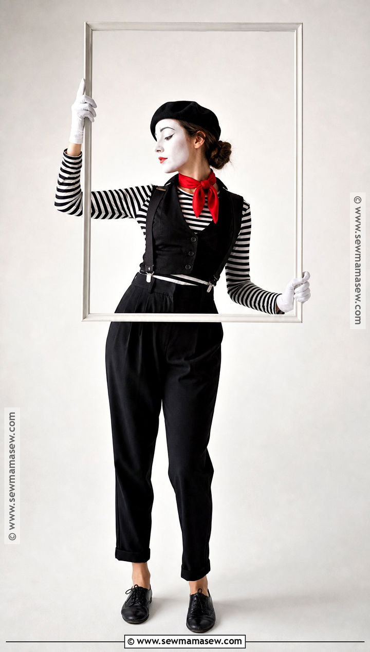 Black And White Mime Costume - 35 Women In Black Costume Ideas