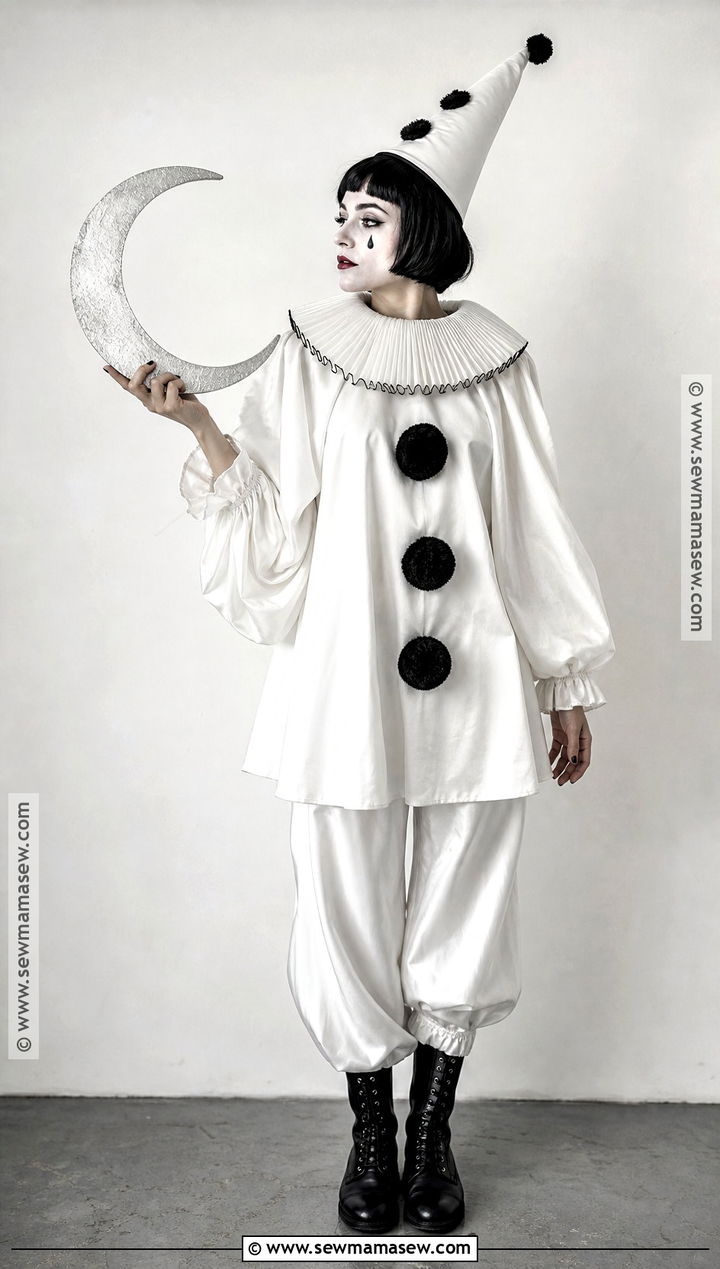 Black And White Pierrot Circus Clown Costume - 30 circus clown costume ideas