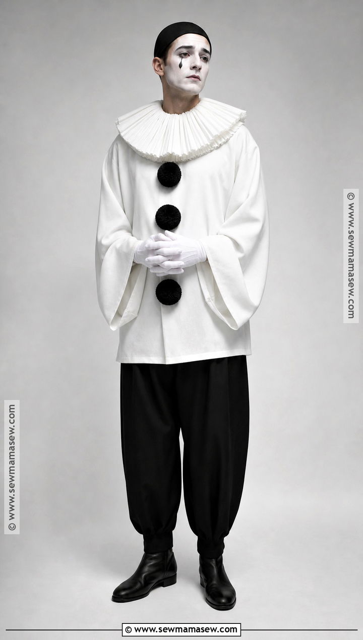 Black And White Pierrot Clown Costume - 30 Clown Costume Ideas for Men