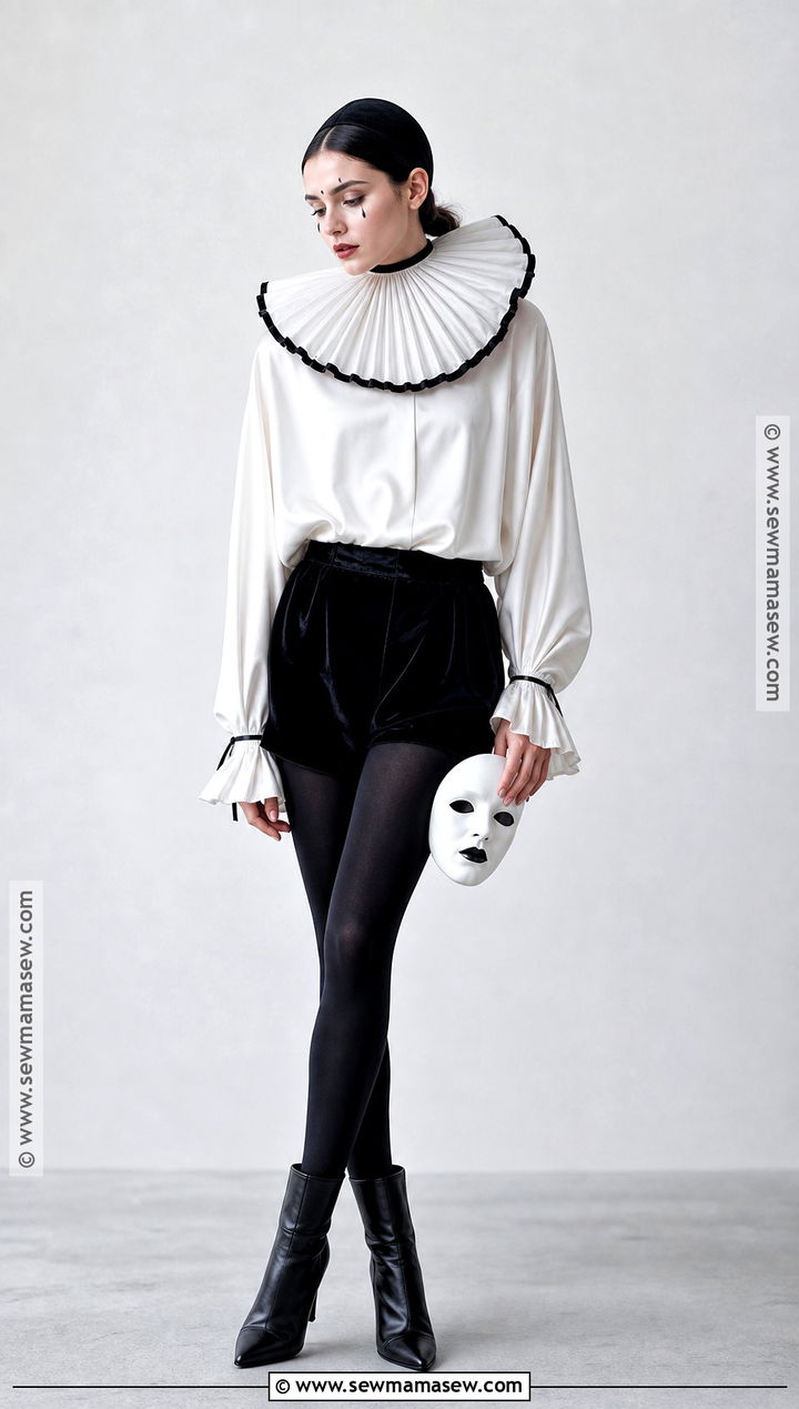 Black And White Pierrot Clown Costume - 30 Clown Costume Aesthetic Ideas