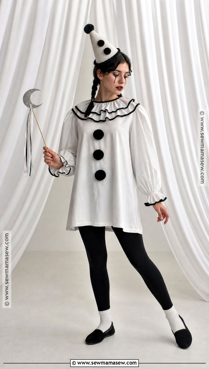 Black And White Pierrot Girl Clown Costume - 30 girl clown costume ideas