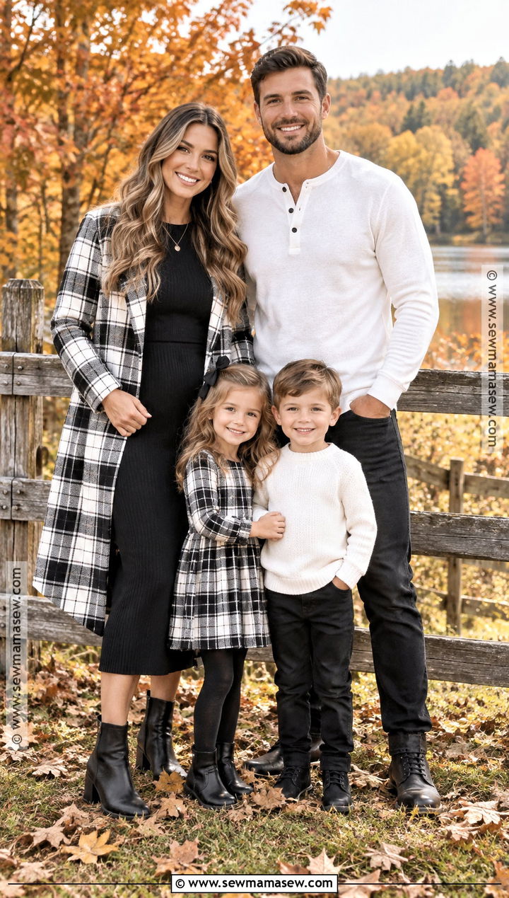 Black And White Plaid Family Outfits - 15 fall family pictures black and white outfits