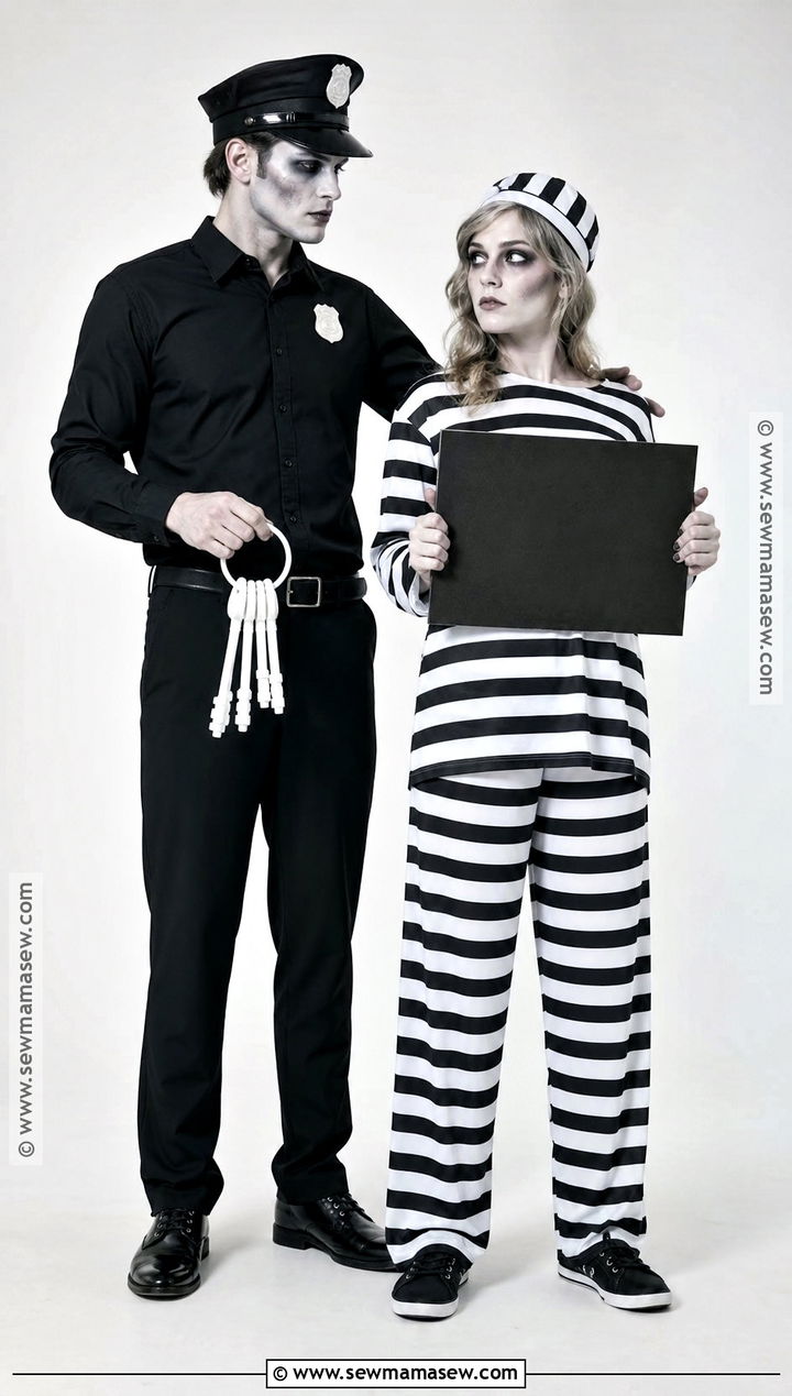 Black And White Police And Prisoner Costume - 35 police and prisoner costume ideas