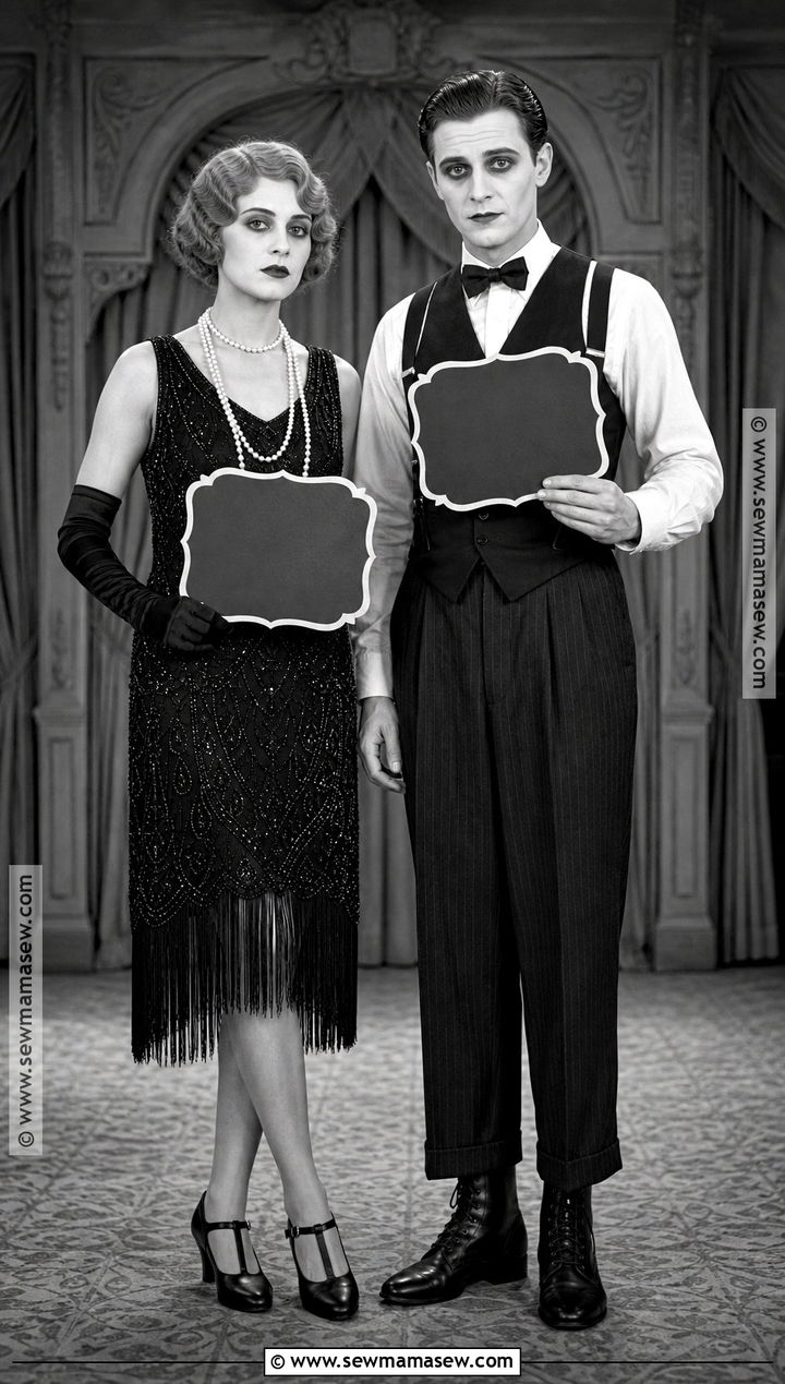 Black And White Silent Film Ghost Costume - 30 scary couple costumes