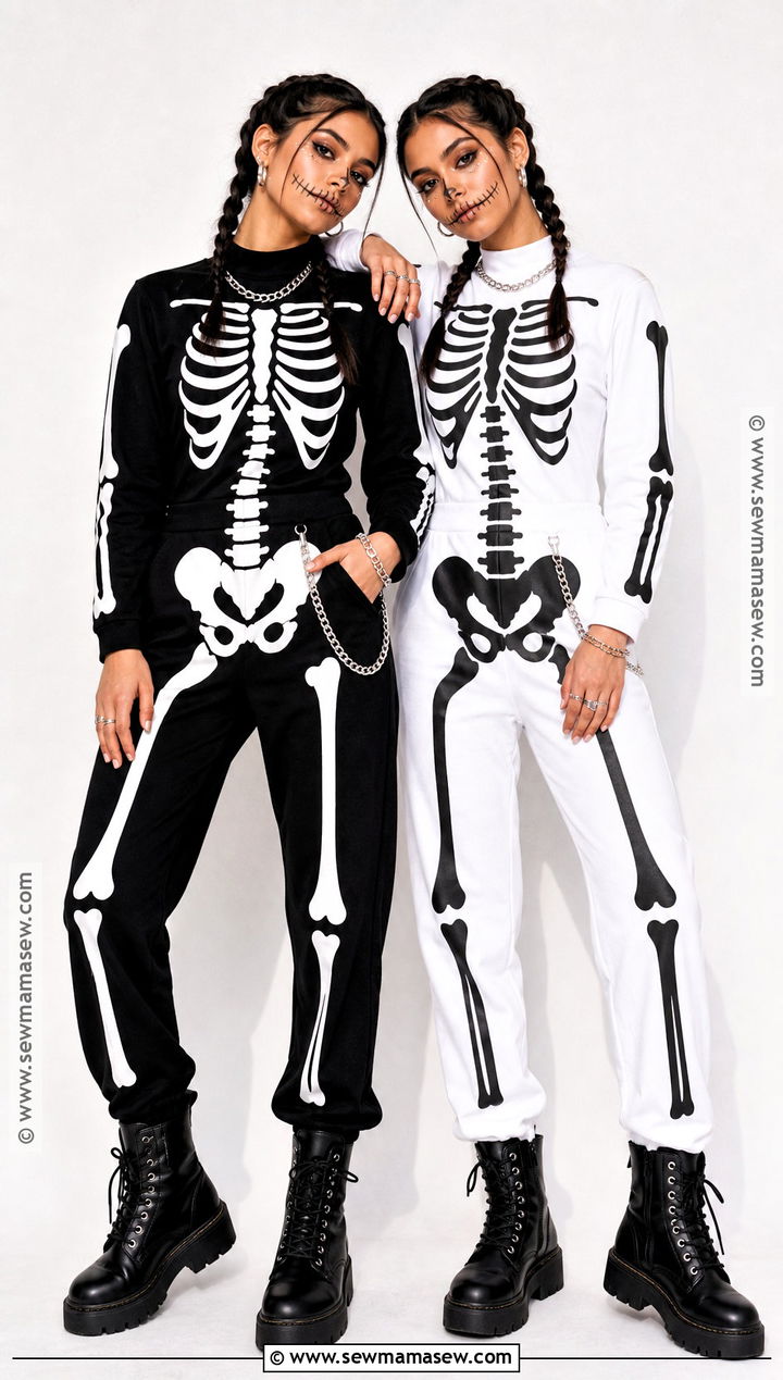 Black And White Skeleton Best Friend Costume - 45 best friend halloween costumes