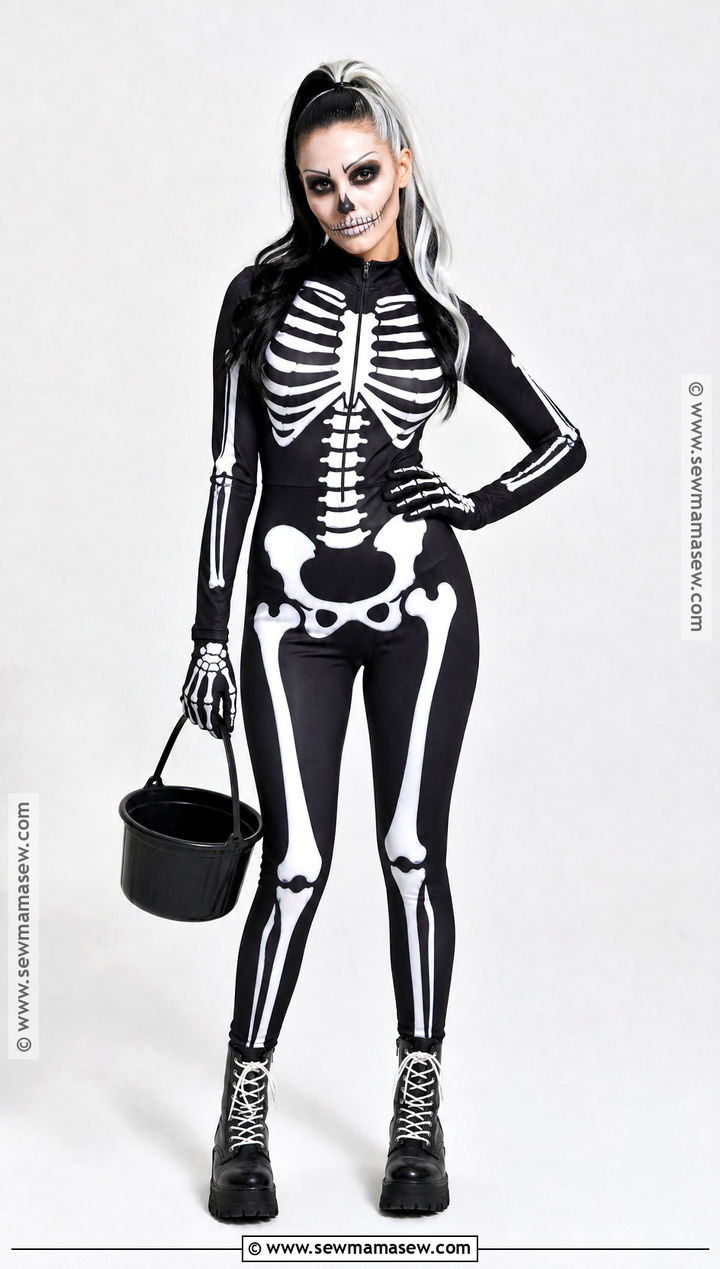 Black And White Skeleton Costume - 30 Black And White Halloween Costume Ideas