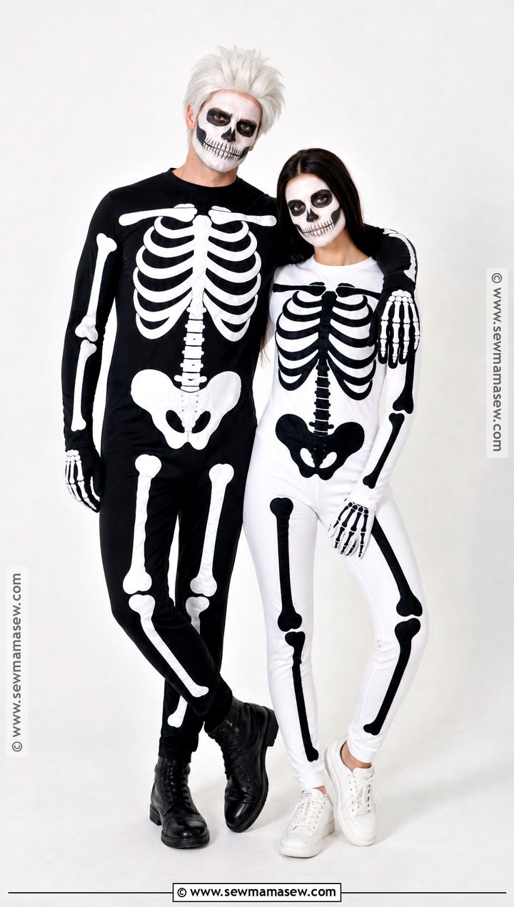 Black And White Skeleton Duo Costume - 30 duo halloween costume ideas
