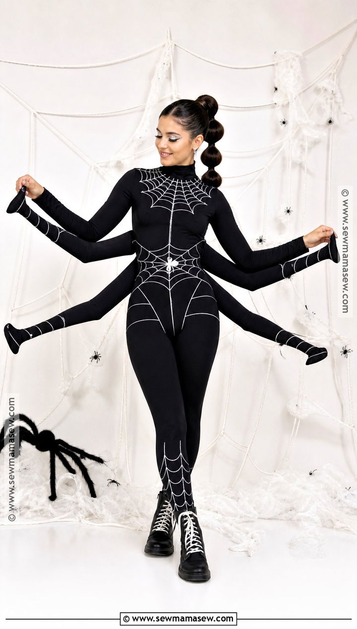 Black And White Spider Costume - 30 Black And White Halloween Costume Ideas