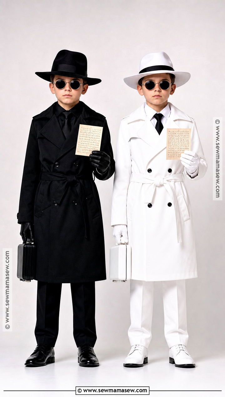 Black And White Spy Twin Costume - 30 Twin Costume Ideas