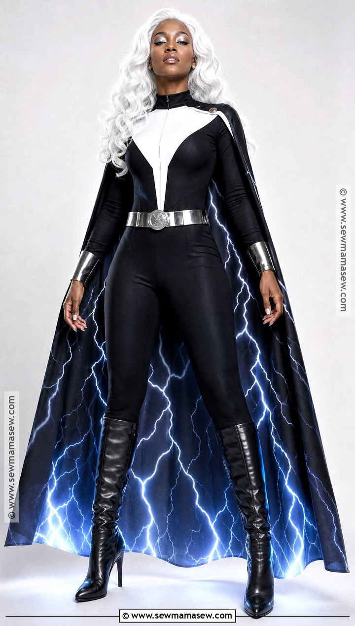 Black And White Storm Cosplay With Lightning Cape - 30 storm cosplay ideas