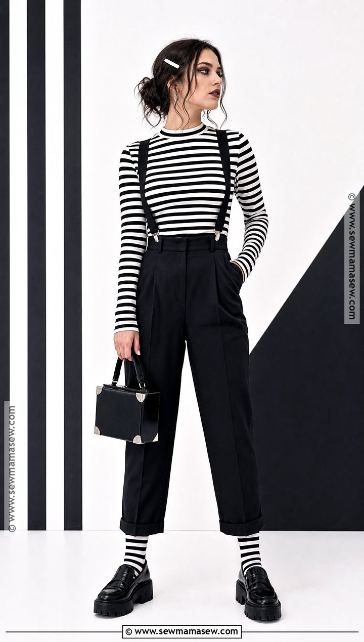 Black And White Striped Halloween Outfit - 30 Easy Halloween Outfits for Women