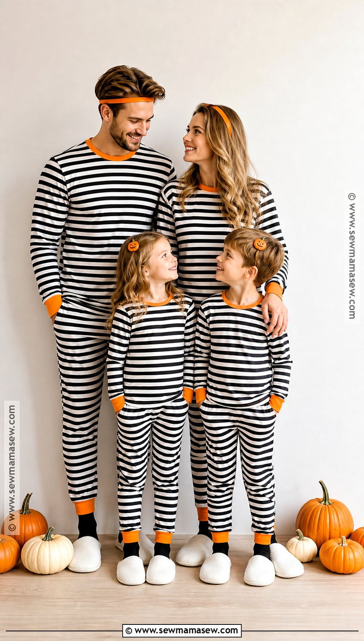 Black And White Striped Halloween Pajamas - 30 matching halloween pajamas
