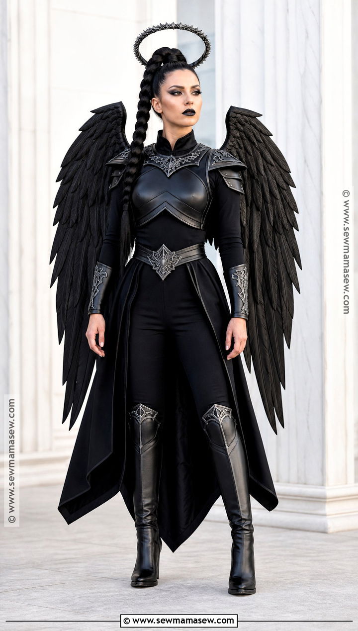 Black Angel Costume With Armor Inspired Details - 40 black angel costume ideas