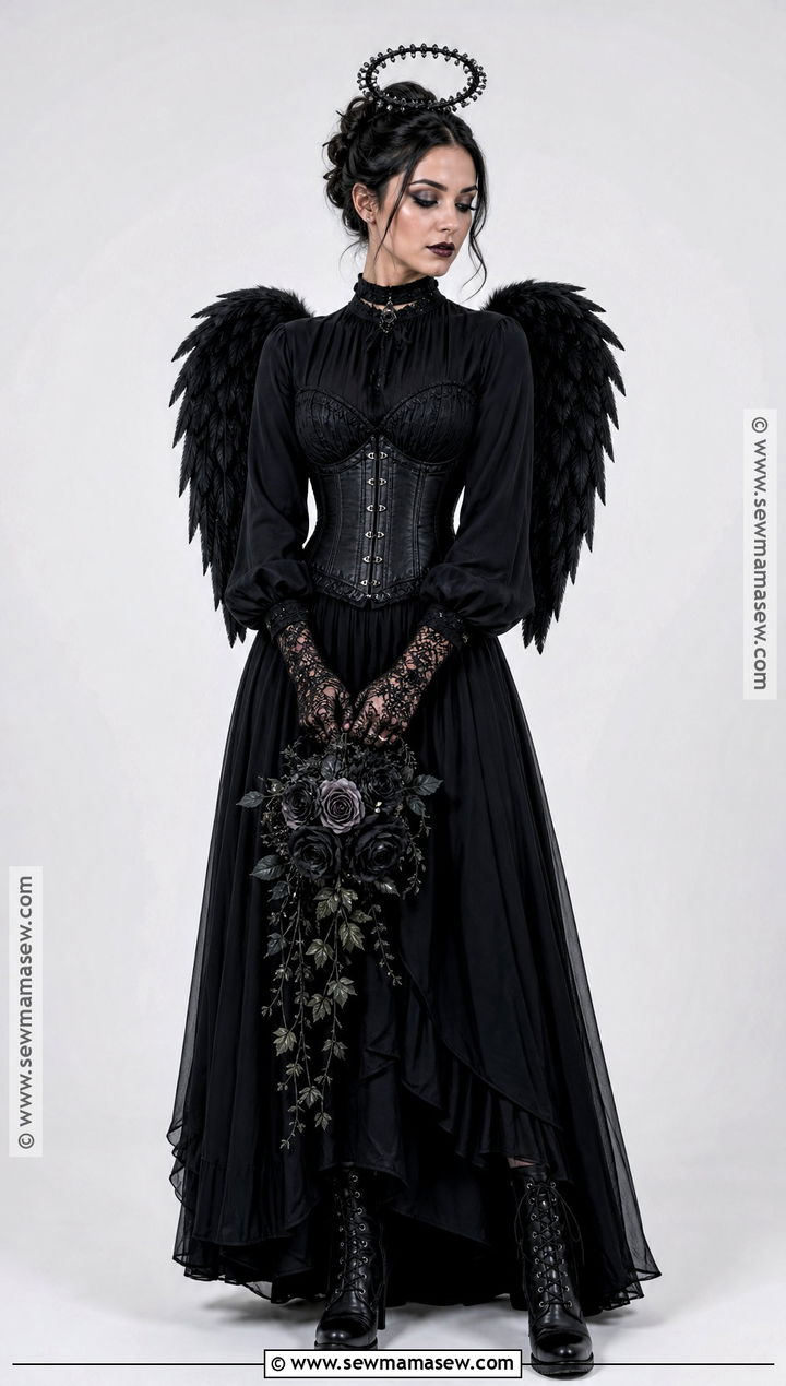 Black Angel Costume With Corset Style Top - 40 black angel costume ideas