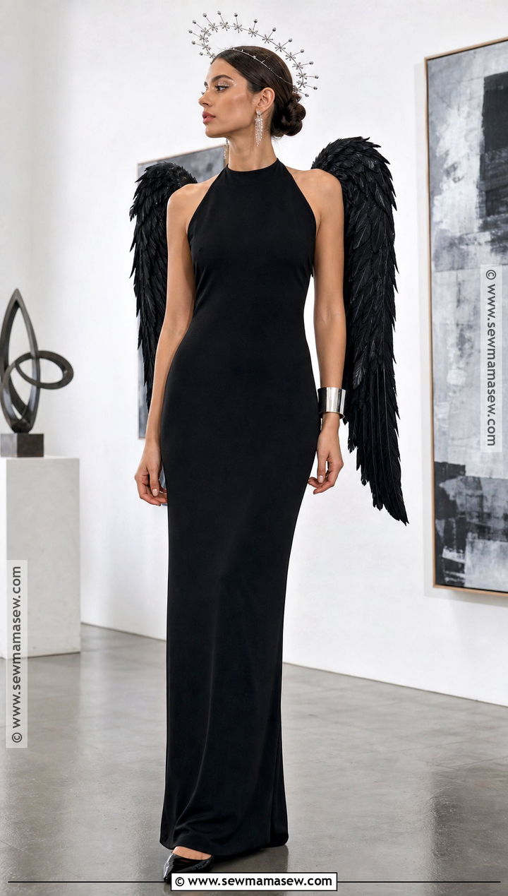 Black Angel Costume With Crystal Halo - 40 black angel costume ideas