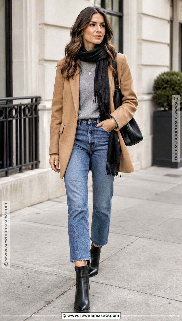 Black Ankle Boots With Straight Leg Jeans - 20 cute fall boots