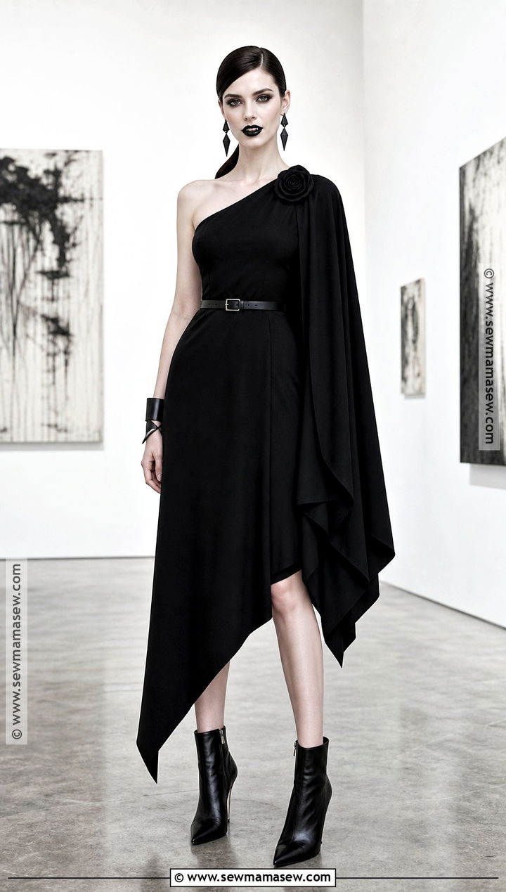 Black Asymmetrical Vampire Dress - 30 black vampire dress ideas
