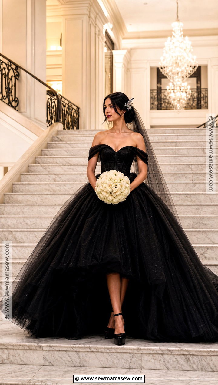 Black Ball Gown Halloween Wedding Dress - 30 halloween wedding dresses