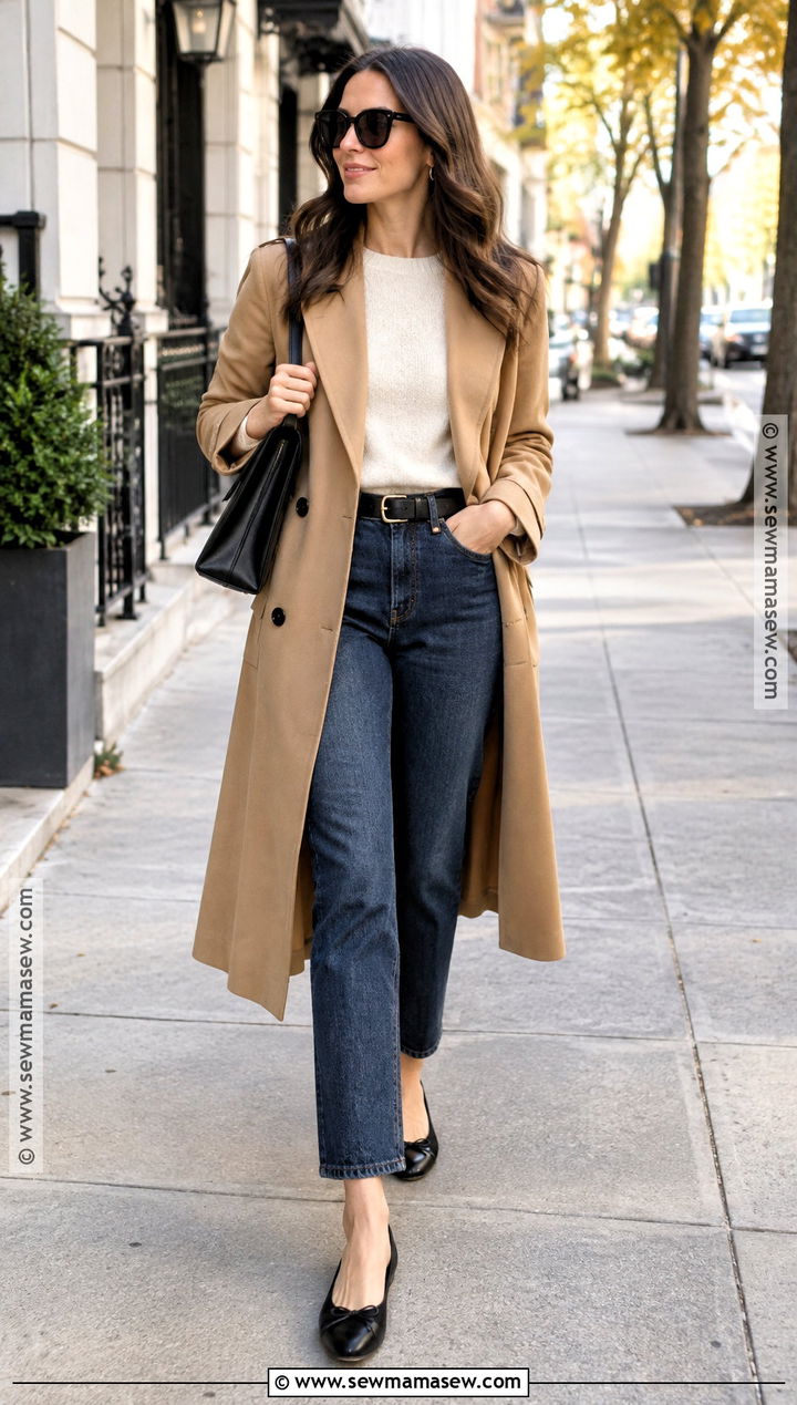 Black Ballet Flats With Straight Leg Jeans - 20 fall flats ideas