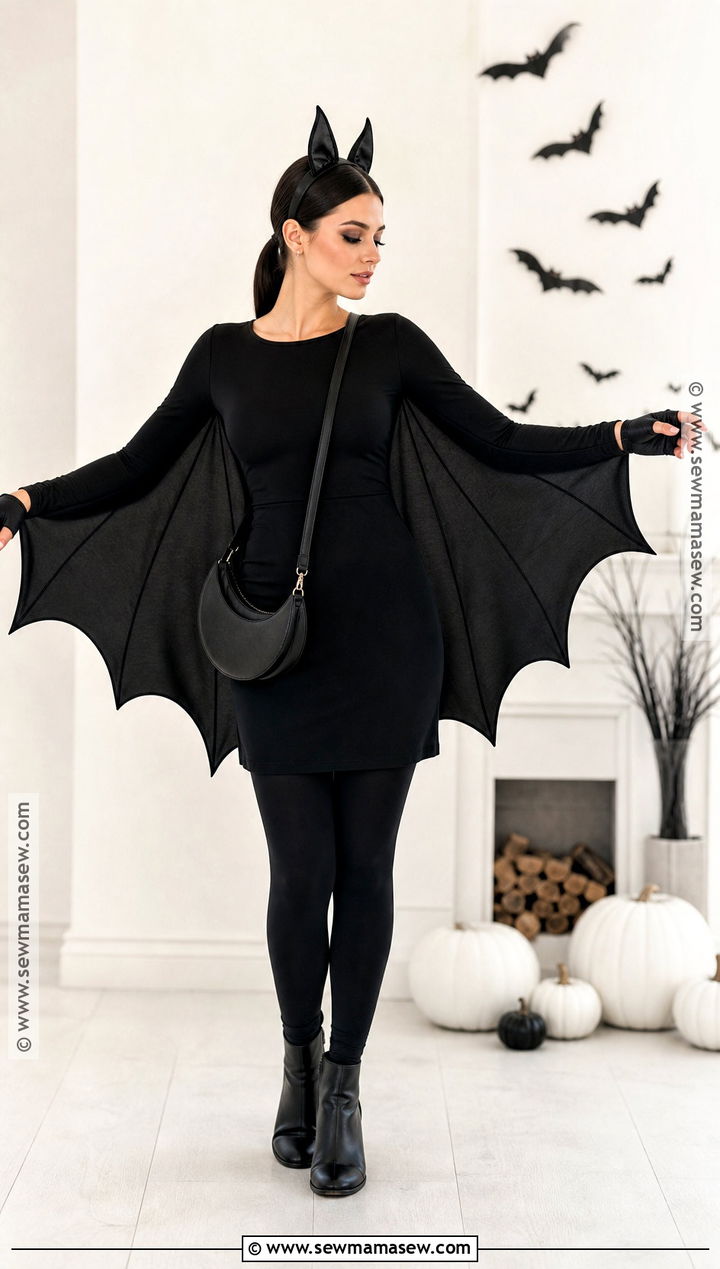 Black Bat Costume With Cape Wings - 35 animal costume ideas