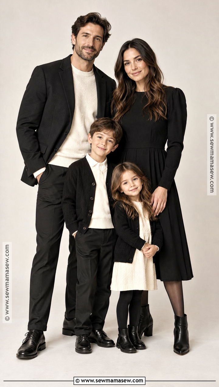 Black Blazer Family Picture Outfits - 15 black outfit fall family pictures ideas