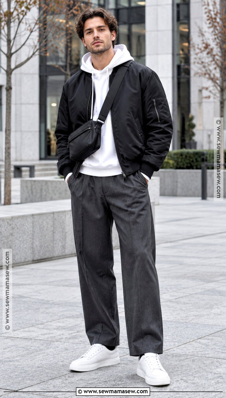 Black Bomber Jacket Fall Outfit - 25 fall drip outfits for men