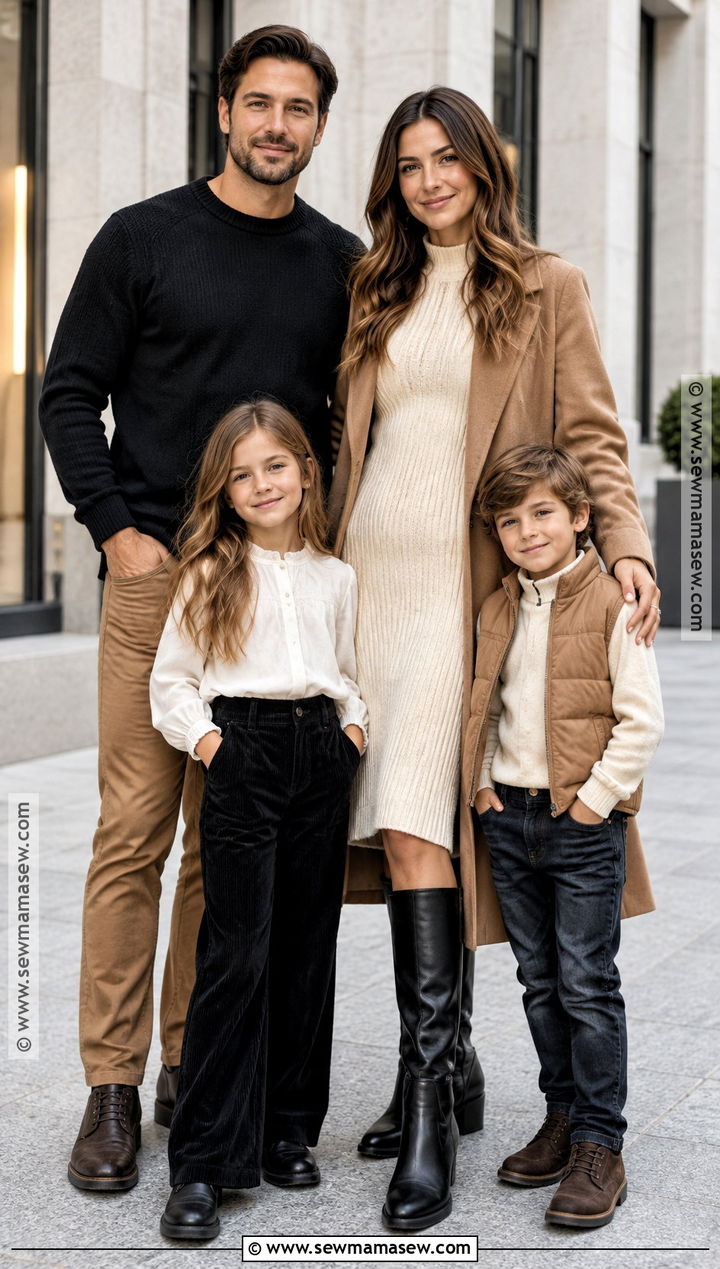 Black Camel And Ivory October Family Photo Outfits - 15 october family photos outfits colors