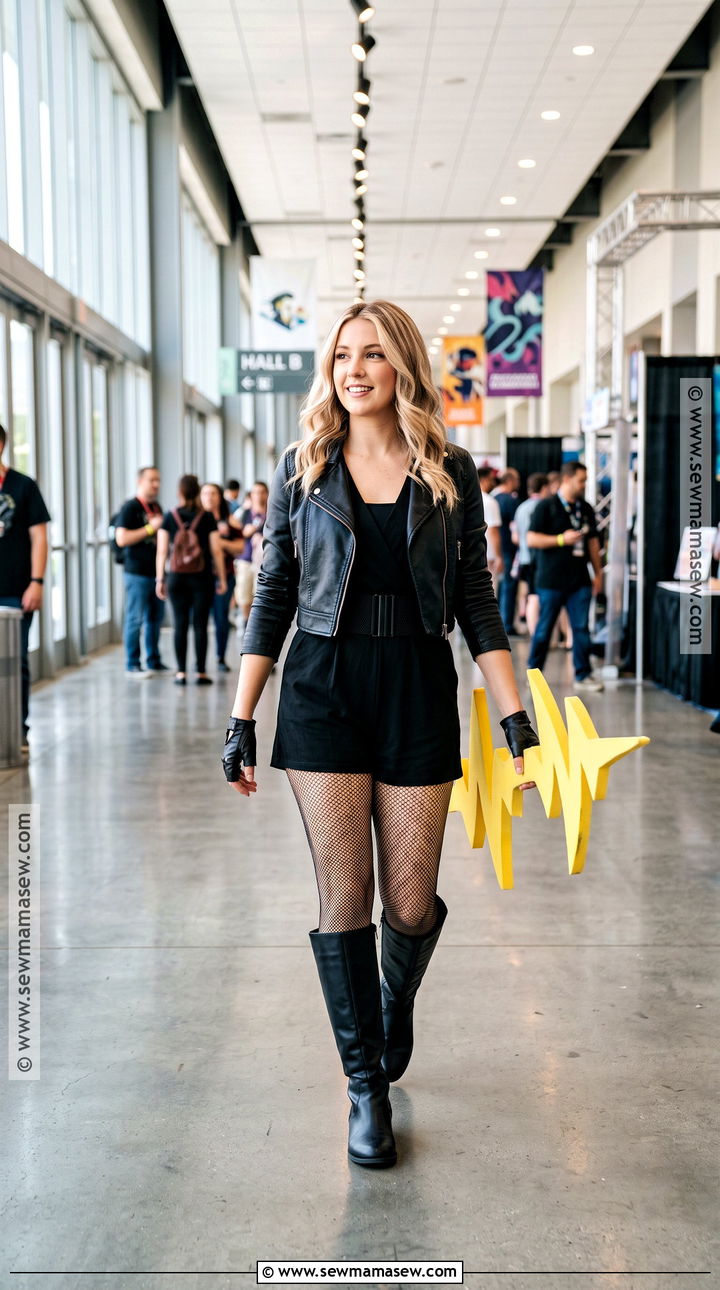 Black Canary Costume With Flat Boots - 30 Black Canary Costume Ideas