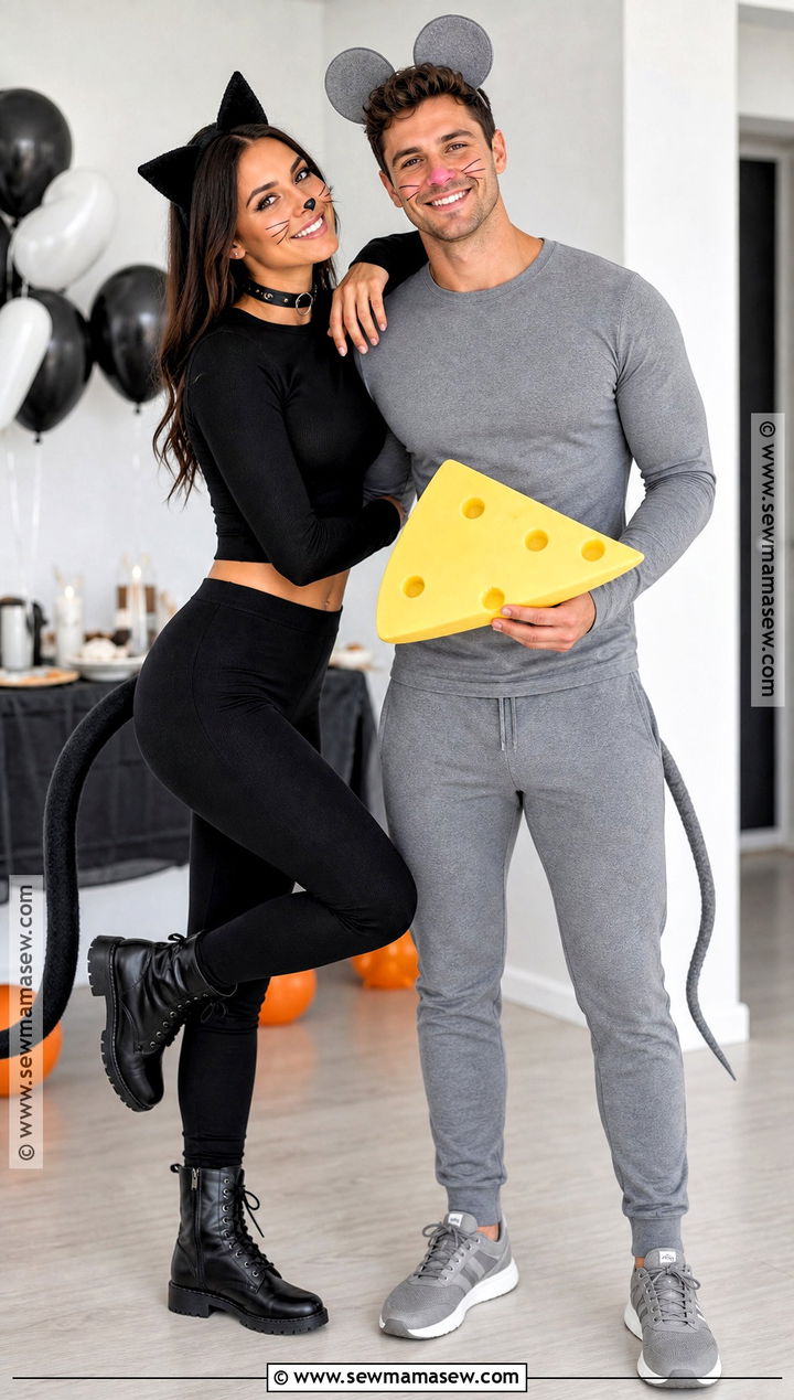 Black Cat And Mouse Couple Costume - 45 black cat halloween costume ideas