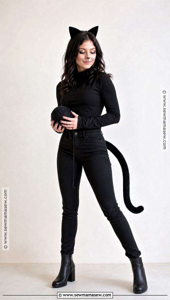 Black Cat Costume With All Black Clothes - 30 costume ideas last minute