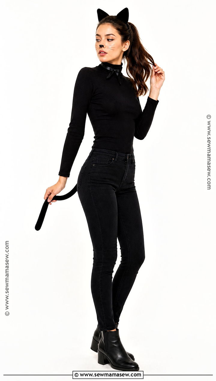 Black Cat Costume With Black Basics - 30 closet costumes