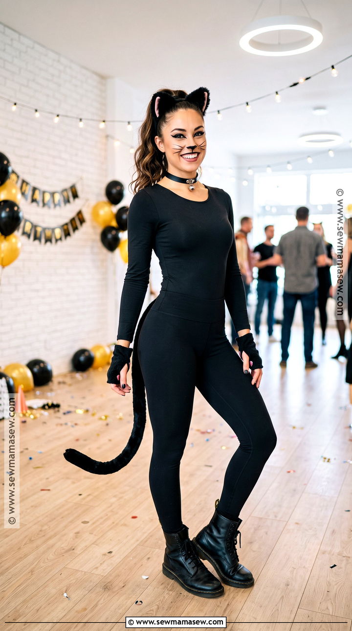 Black Cat Costume With Bodysuit - 35 Animal Costumes for Women