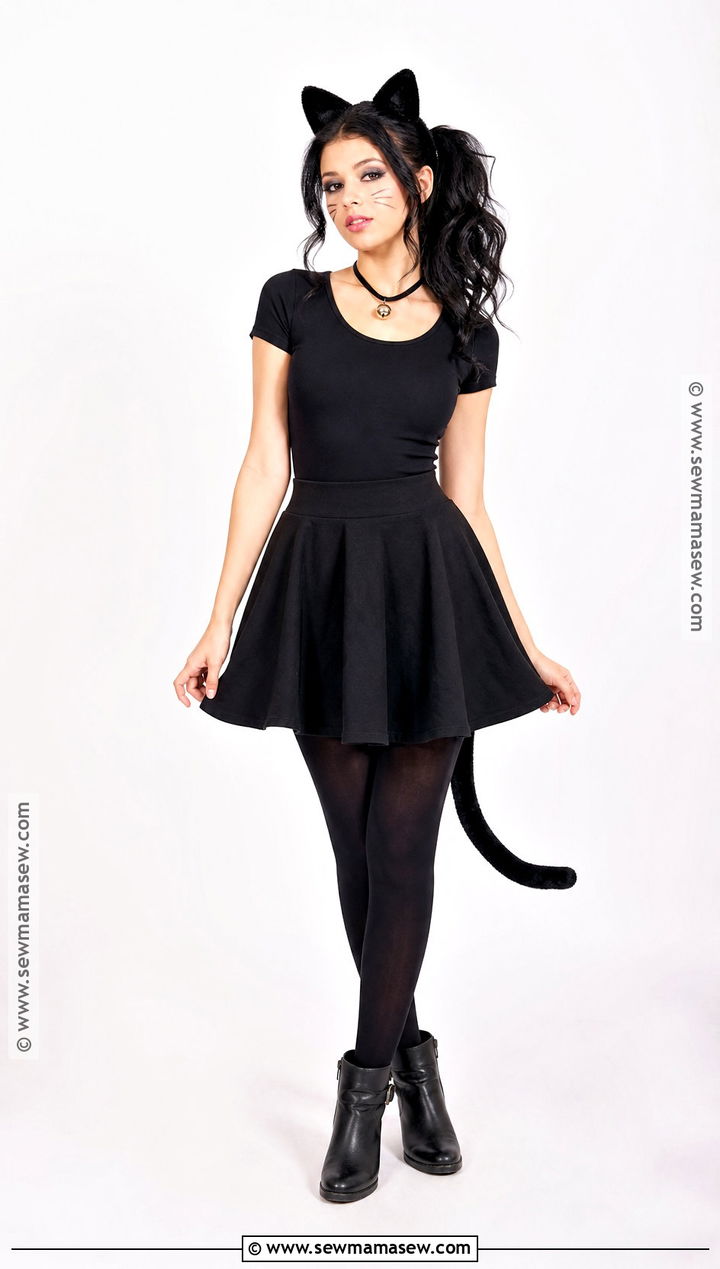 Black Cat Costume With Cat Ears - 35 halloween costumes for black hair