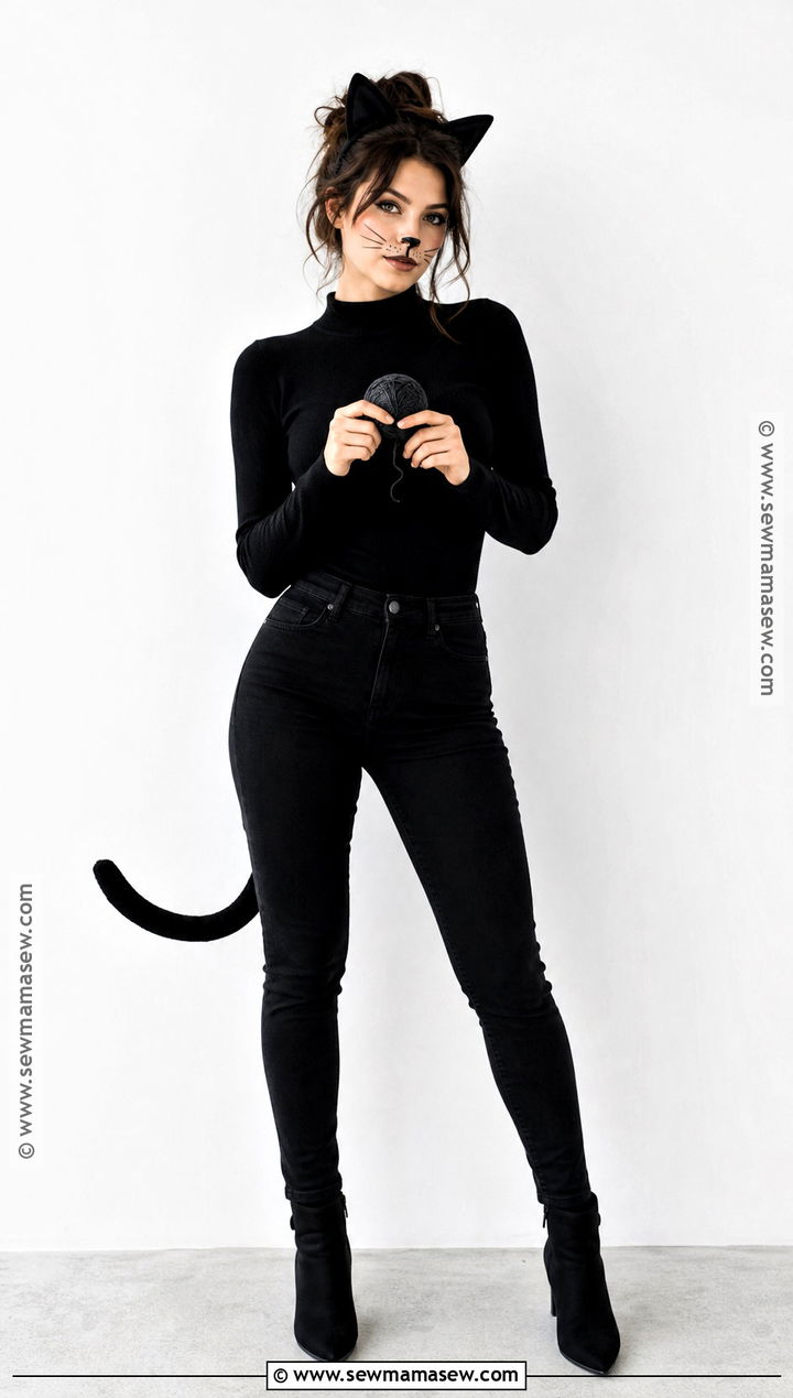Black Cat Costume With Closet Basics - 30 at home costume ideas