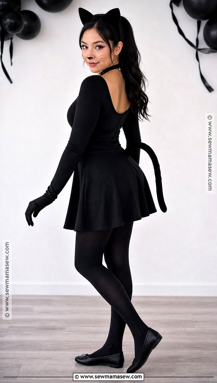 Black Cat Costume With Ears And Tail - 35 black dress costume ideas
