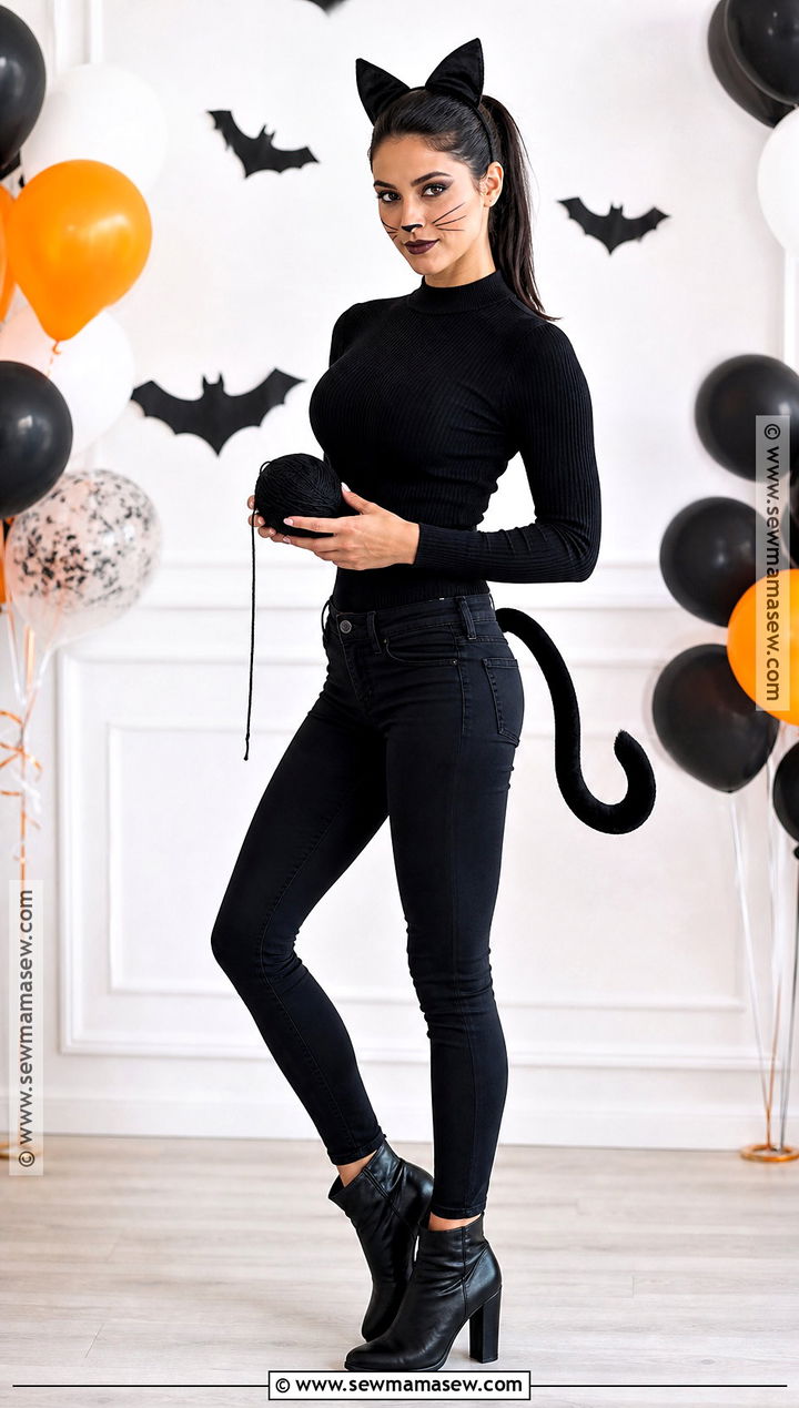 Black Cat Costume With Ears - 30 Simple Costumes For Women Last Minute