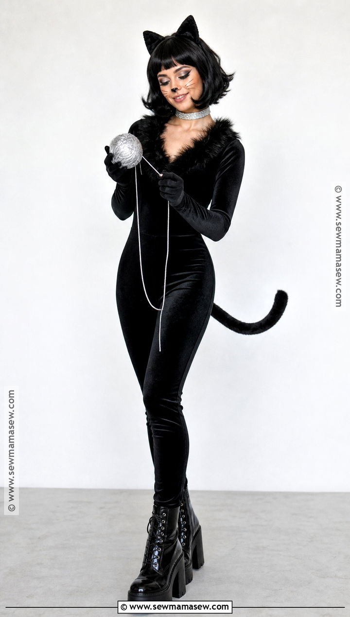 Black Cat Costume With Platform Boots - 30 heidi klum halloween costumes