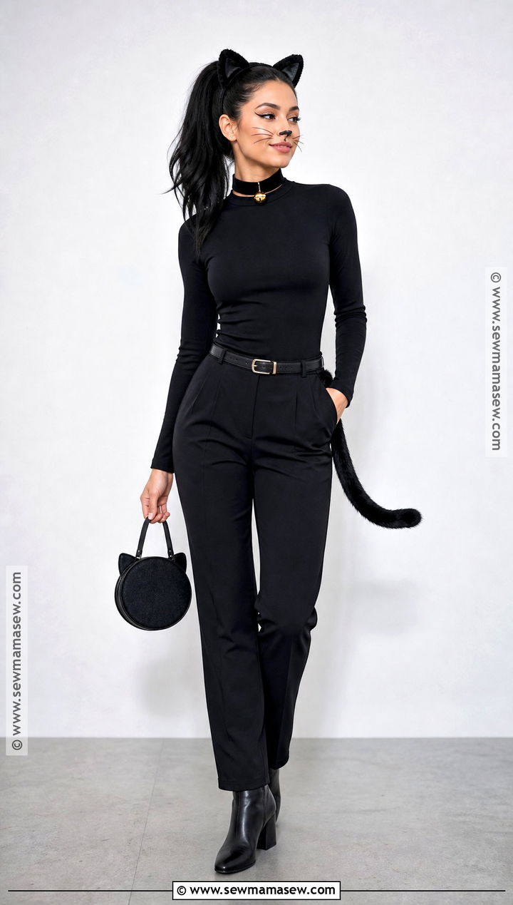 Black Cat Costume With Sleek Black Hair - 30 black hair halloween costumes ideas