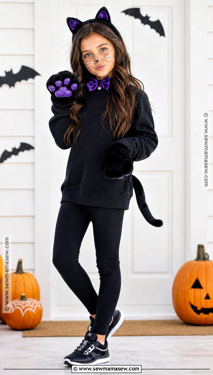 Black Cat Costume With Soft Ears - 30 kid costume ideas