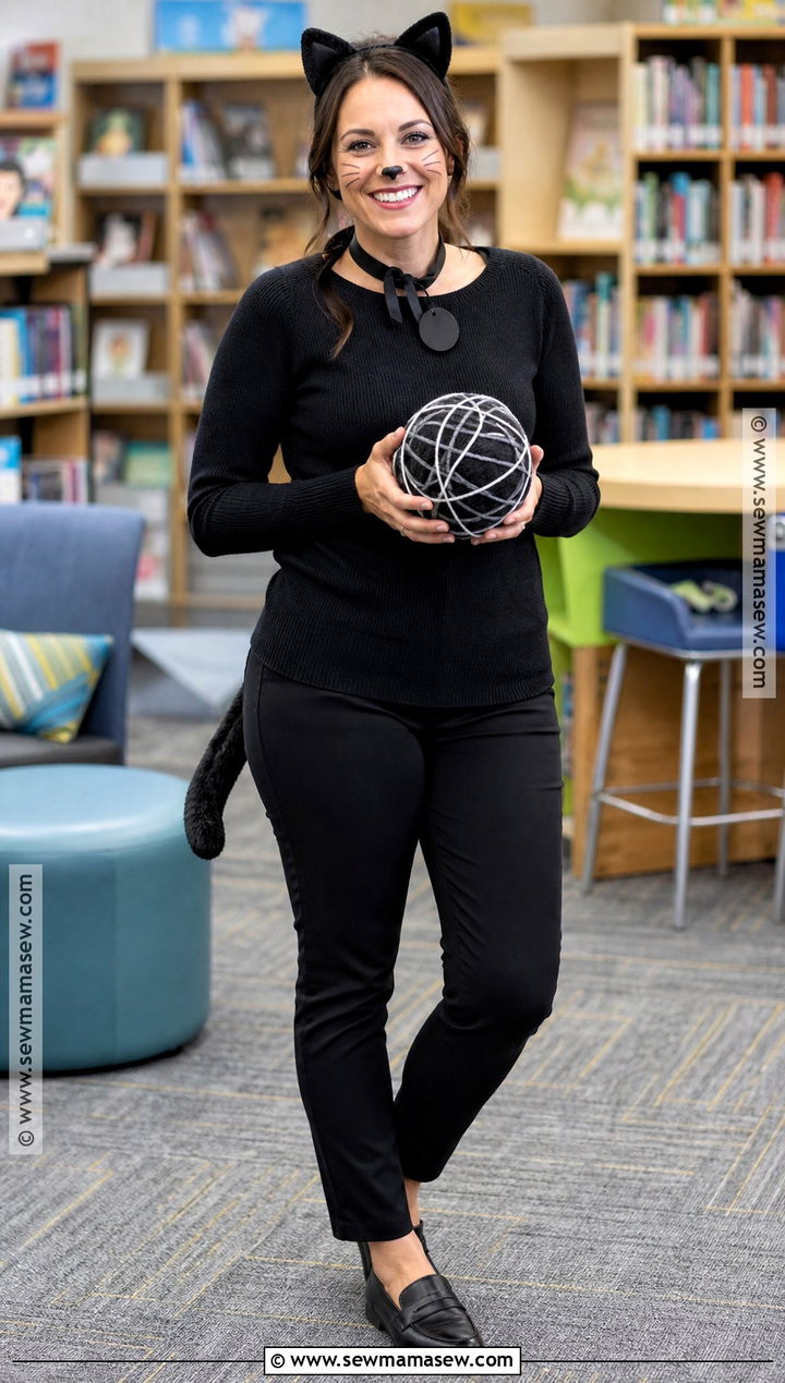 Black Cat Costume With Sweater And Tail - 35 school costume ideas