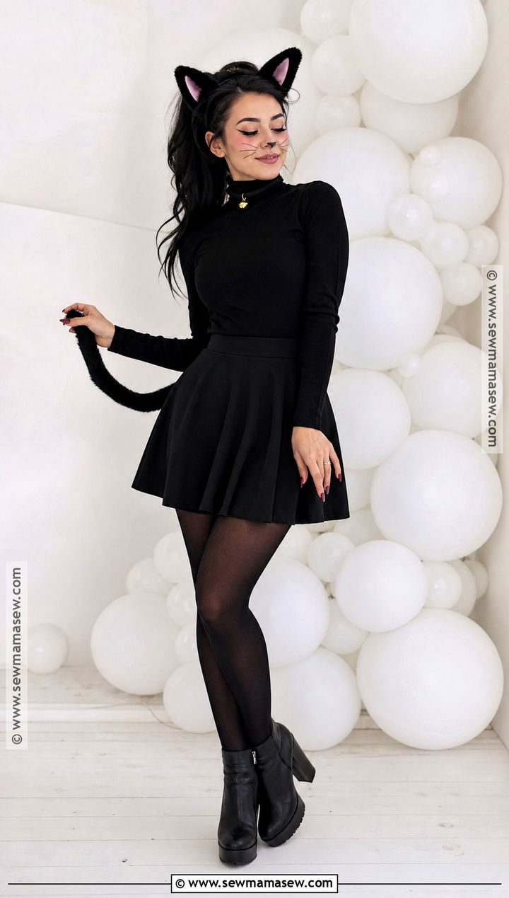 Black Cat Costume With Tail And Ears - 40 halloween costumes black hair