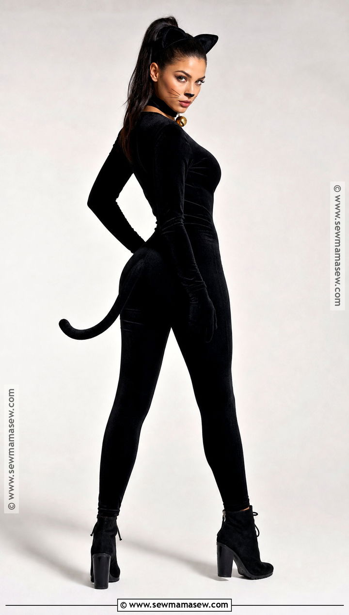 Black Cat Costume With Tail And Ears - 50 iconic halloween costumes
